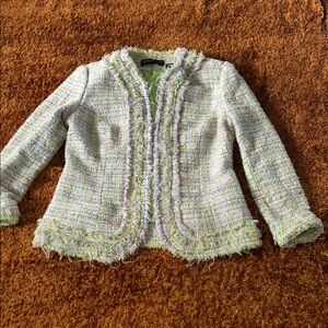 Dana Buchman Women's Textured Blazer - Light Green and White